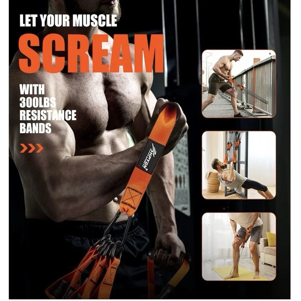 Hypgn Heavy Resistance Bands 300lbs Excercise Bands For Working Out Fitness Band